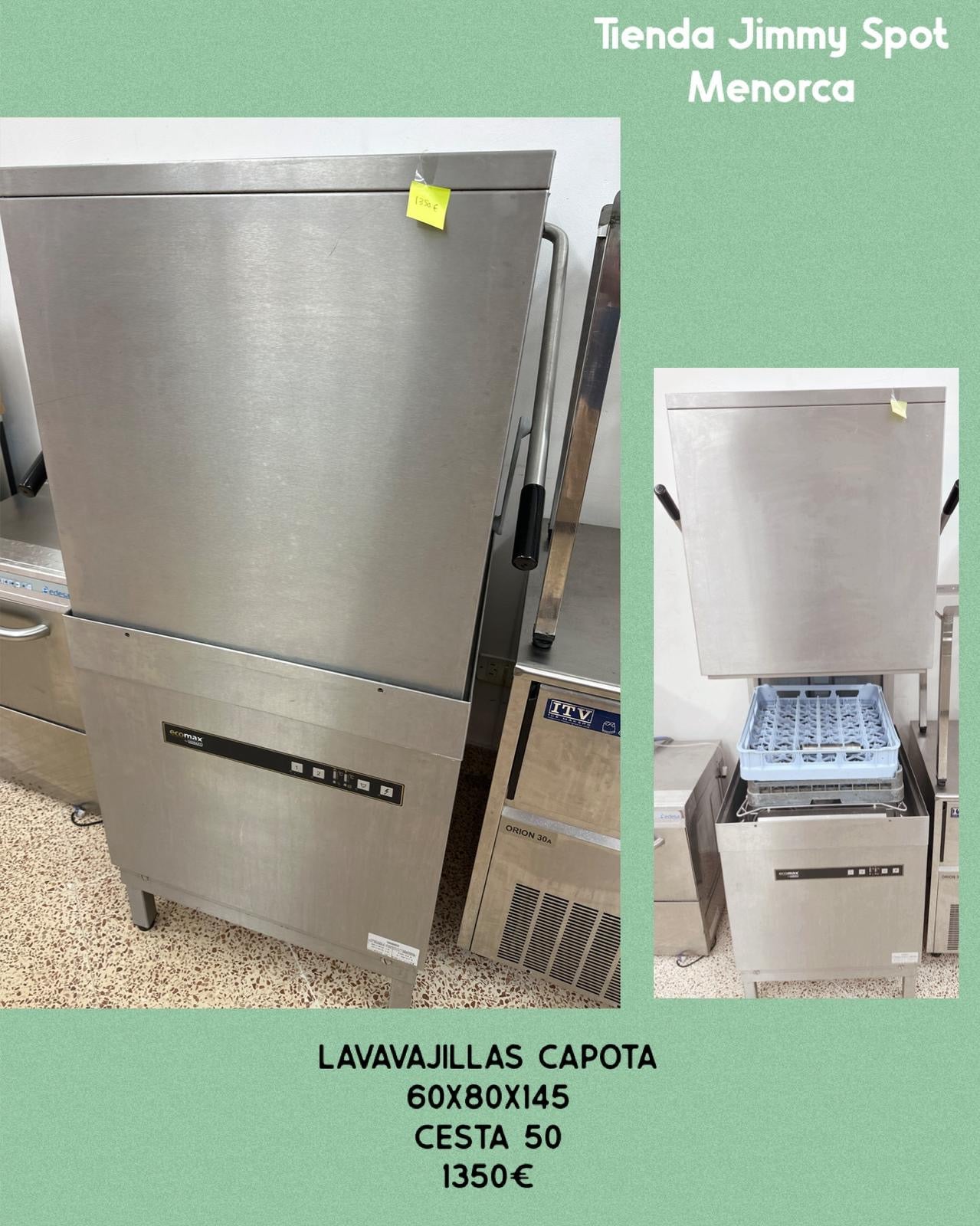 Lavavajillas capota cesta 50x50